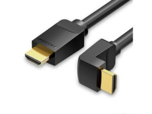 Vention Cable HDMI 2.0 Acodado - Resolucion 4K - ARC - Longitud 1m - Conectores Chapados en Oro - Revestimiento en PVC - HDR Compatible - Color Negro