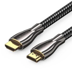 Vention Cable HDMI 2.0 - Resolucion 4K - ARC - Longitud 5m - Conectores Chapados en Oro - Chaqueta Trenzada de Algodon y PVC - Color Negro