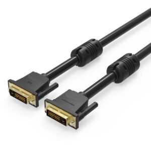 Vention Cable DVI-D - Compatible con Resoluciones 2K - Longitud 1m - PVC - Conectores Chapados en Oro - Color Negro