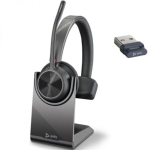 HP Poly Voyager 4310 Auricular Monoaural con Microfono con Base de Carga - Bluetooth 5.2 - Dongle USB-A - Color Negro