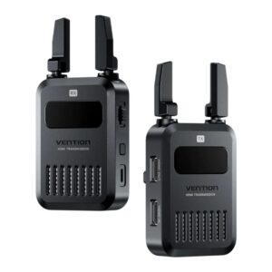 Vention Transmisor y Receptor HDMI Inalambrico - USB-C - Alcance hasta 200m - Pantalla LED - Banda de 5.8GHz con Anti-Interferencias - Deteccion Automatica - Color Negro