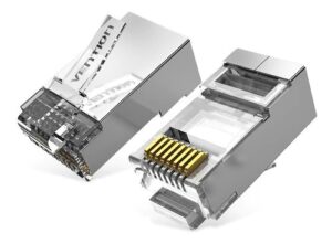 Vention Pack de 50 Conectores RJ45 - Cat.6a FTP - Contactos Chapados en Oro - Color Plata