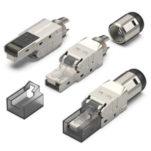 Vention Pack de 10 Conectores RJ45 sin Herramientas - Cat.6a FTP - Contactos Chapados en Oro - Color Gris