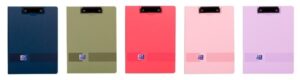 Oxford Live and Go Carpeta Sujetapapeles con Tapa - Pinza Metalica - Bolsillo Interior - Apertura 360º - Colores Surtidos