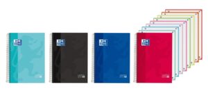 Oxford Cuaderno de Espiral - Formato A4+ - 160 Hojas - Cuadricula 5x5 con Cabecera - Tapa Extradura - Anti Traspaso de Tinta - Digitalizacion de Textos con App - Colores Surtidos