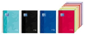 Oxford Cuaderno de Espiral - Formato A4+ - 150 Hojas - Cuadricula 5x5mm - Tapa Extradura - Anti Traspaso de Tinta - Digitalizacion de Textos con App - Colores Surtidos
