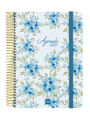 Finocam Cloe Agenda de Espiral - 16 Meses - Semana Vista Horizontal - Formato E10 - 155x212mm - Tapa Dura - Papel de 100g/m2 - Cierre con Goma Elastica - Adhesivos Tematicos - Multicolor