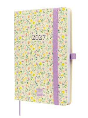 Finocam Capri Agenda de Tapa Blanda - 16 Meses - Semana Vista Horizontal - Formato F4 - 118x168mm - Papel de 80g/m2 - Bolsillo Interior - Cierre con Goma - Multicolor