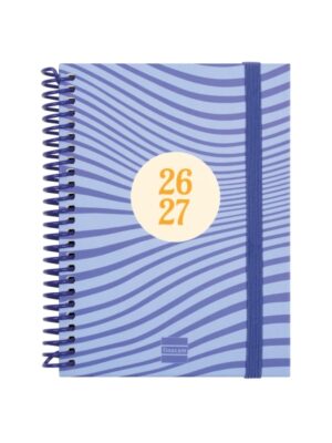 Finocam Diva Agenda Escolar 26/27 - Semana Vista Horizontal - Formato 8º - 120x164mm - Tapas de Carton Forrado - Papel de 80g/m2 - Espiral de Plastico - Esquinas Microperforadas - Multicolor