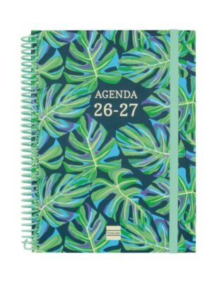 Finocam Diva Agenda Escolar 26/27 - Semana Vista Horizontal - Formato 4º - 155x212mm - Tapas de Carton Forrado - Papel de 80g/m2 - Espiral de Plastico - Esquinas Microperforadas - Multicolor