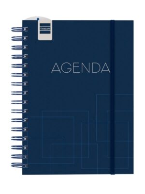Finocam Institut Agenda Escolar 26/27 - Semana Vista Vertical - Formato 4º - 155x215mm - Tapas de Polipropileno - Papel de 90g/m2 - Espiral Metalica - Color Azul Marino