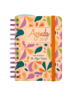 Finocam Talkual Agenda Escolar 26/27 - Semana Vista Horizontal - Formato 8º - 120x169mm - Tapa Dura - Papel de 100g/m2 - Espiral Metalica - Multicolor