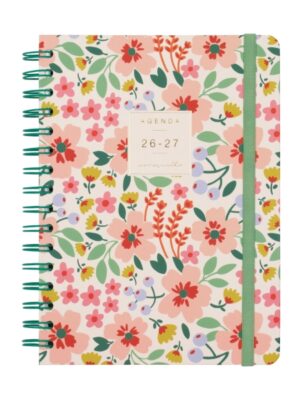 Finocam Moniquilla Agenda Escolar 26/27 - Semana Vista Horizontal - Formato E10 - 155x212mm - Tapa Dura - Papel de 80g/m2 - Espiral Metalica - Multicolor