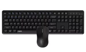 Rapoo 8150M Silent Pack Teclado + Raton Inalambricos - Bluetooth y 2.4GHz - Raton 1300 DPI - Autonomia hasta 12 Meses - Color Negro