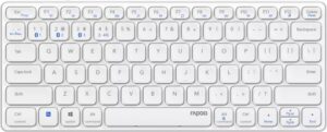 Rapoo E9600M Teclado Compacto Ultafino Inalambrico - Bluetooth y 2.4GHz - Base de Aluminio - Bateria Recargable Ecologica - Color Gris