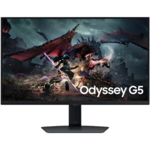 Samsung Odyssey G5 G50D Monitor 27" IPS QHD 180Hz FreeSync - Respuesta 1ms - Regulable en Altura, Giratorio e Inclinable - HDMI, DisplayPort - VESA 100x100mm - Color Negro