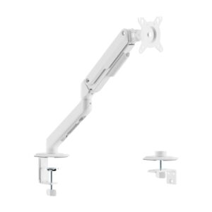 Aisens Eco Soporte de Mesa con Brazo Articulado para Monitor de 17"-32" - Soporta hasta 9kg - Gestion de Cables - VESA 100x100mm - Contrapeso Giratorio e Inclinable - Color Blanco