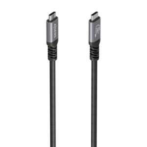 Aisens Cable USB-C Macho - Soporta hasta 240W - Longitud 2m - Velocidad de Transferencia hasta 40Gbps - Resolucion 8K - Aluminio - Color Negro