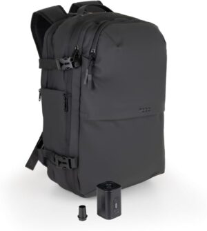 Tooq Mochila de Viaje de 55L - Espalda y Asas Acolchadas - Compresion al Vacio - Incluye Bomba de Aire y Accesorios - Resistente al Agua - Multiples Compartimentos - 49x37x21cm - Color Negro