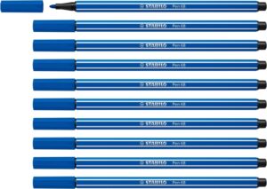 Stabilo Pen 68 Rotulador de Punta de Fibra - Trazo de 1mm aprox. - Tinta con Base de Agua - Color Azul Oscuro