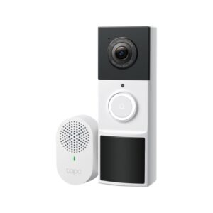 TP-Link Tapo TD21 Videoportero - Resolucion 2K 3Mpx - Bateria 6400mAh - Angulo de Vision 160º - IP65 - Recargable - WiFi - Vision Nocturna - Microfono Incorporado - Color Blanco y Negro