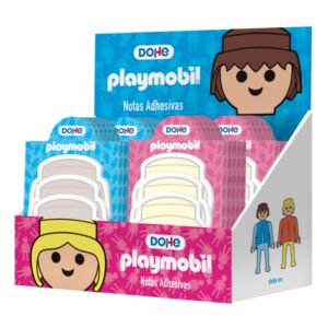 Dohe Playmobil Expositor con 32 Blocs de 25 Notas Adhesivas - Multisuperficie - Colores Surtidos