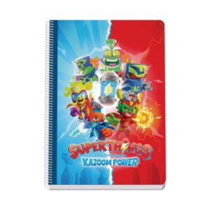 Dohe Superthings Cuaderno de Espiral Metalica - Formato A4 - 100 Hojas Offset de 90g - 5x5mm - Microperforadas - Banda de Color - Tapa Dura Plastificada - 21x31x2cm - Multicolor
