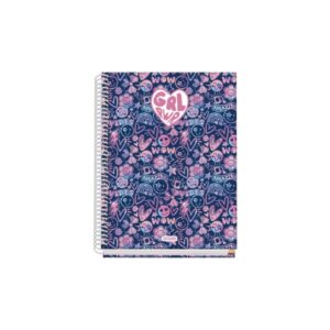 Dohe Girl Power Cuaderno de Espiral Metalica - Formato A5 - 100 Hojas Offset de 90g - 5x5mm - Microperforadas - Banda de Color - Tapa Dura Plastificada - 16x21x2cm - Multicolor