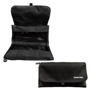 Dohe Vibes Portatodo Doble - Solapa con Bolsillo Interior - Cremallera - Ventanas Transparentes - Poliester - 22x11x6cm - Color Negro