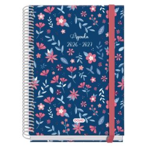 Dohe Prime Lovely Agenda Escolar 26/27 - Formato A5 - Semana Vista - Papel Offset Ahuesado 70g - Cubierta de Carton Plastificado - Espiral - Goma - 15x21x2cm - Multicolor
