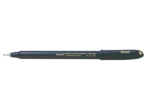 Pilot Super Color Rotulador Permanente Ultra Fino - Punta de Poliacetal 1mm - Libre de Xileno - Color Negro