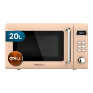 Cecotec Proclean 5110 Retro Beige Microondas con Grill - 700W - Capacidad 20L - 5 Niveles - Bloqueo de Seguridad Infantil - Avisador Acustico - Color Beige
