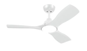 Philips Olas Fan Ceiling Ventilador de Techo con Luz LED Hasta 6500K - Aspas Fijas - 30W Ventilador + 24W Luz - Mando a Distancia - Color Blanco
