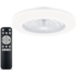 Philips Amigo Flat Fan Ceiling IR RD Ventilador de Techo con Luz LED Hasta 6500K - Aspas Integradas - 20W Ventilador + 42W Luz  - Mando a Distancia - Color Blanco