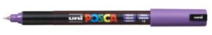 Posca PC-1MR Marcador de Pintura - Punta Roller 0.7mm - Tinta Base al Agua - No Permanente - Resistente a la Luz - Ideal para Carteleria y Decoracion - Color Violeta