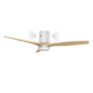 Energy Sistem SoundAir Speaker Ventilador de Techo con Luz - Motor DC - Altavoz 5W - Modo Sleep y Modo Breeze - Luz LED 1800lm con 3 Tonos de Temperatura - Mando a Distancia - Color Blanco/Madera