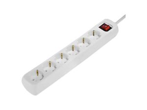 Hama Regleta Alimentacion con 6 Tomas - Cable 1.4m - Interruptor de Encendido - 33.7x5.5x4.7cm - Color Blanco