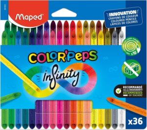 Maped Color`Peps Infinity Pack de 36 Lapices de Colores de Larga Duracion - Hecho Totalmente de Mina - Colores Surtidos