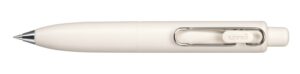 Uni-ball One P Boligrafo Retractil con Punta Fina 0.5mm - Agarre Suave y Comodo - Tinta Color Negro - Cuerpo de Color Blanco Yogur