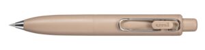 Uni-ball One P Boligrafo Retractil con Punta Fina 0.5mm - Agarre Suave y Comodo - Tinta Color Negro - Cuerpo de Color Marron Cafe