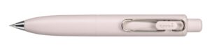 Uni-ball One P Boligrafo Retractil con Punta Fina 0.5mm - Agarre Suave y Comodo - Tinta Color Negro - Cuerpo de Color Rosa Peach