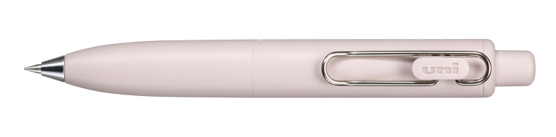 Uni-ball One P Boligrafo Retractil con Punta Fina 0.5mm - Agarre Suave y Comodo - Tinta Color Negro - Cuerpo de Color Rosa Peach