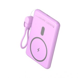 Leotec Powerbank Inalambrico 5.000 mAh -  PD 20W - Qi 15W - Color Rosa