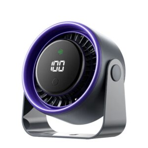 Vention PBJ Ventilador de Sobremesa - Velocidad Maxima 2500RPM - Bateria de 3000mAh - Modo Noche - Pantalla - Conexion USB-C - Color Gris Oscuro