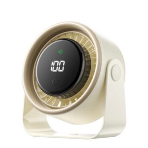 Vention PBJ Ventilador de Sobremesa - Velocidad Maxima 2500RPM - Bateria de 3000mAh - Modo Noche - Pantalla - Conexion USB-C - Color Beige