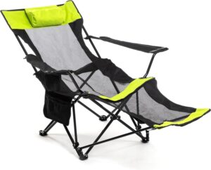 Innovagoods Kampfort Silla Tumbona de Camping Plegable 3 en 1 - Soporta 120Kg - Bolsillo Lateral - Bolsa de Transporte