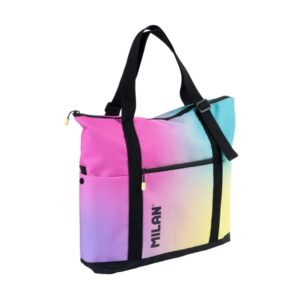 Milan Coleccion Sunset Bolso Shopper 18.5L - Gran Capacidad - Cierre de Cremallera - Tamaño 52x36x3cm - Multicolor