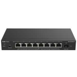 Ruijie RG-ES209MG-P Switch - 8 Puertos Ethernet hasta 2.5Gbps - 1x SFP+ hasta 10Gbps - PoE/PoE+ hasta 120W - Gestionado en la Nube - Color Negro