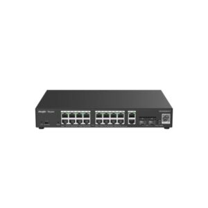 Ruijie RG-ES220GS-P Switch de Sobremesa - 18 Puertos Ethernet hasta 1Gbps - 2x SFP 1Gbps - PoE/PoE+ hasta 250W - Carcasa de Acero - Gestion Inteligente - Color Negro