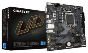 Gigabyte B760M H DDR4 Placa Base Intel1700 2x DDR4 - M.2, SATA, PCIe3.0 - HDMI, VGA, DP, RJ-45, USB 3.2 - MicroATX